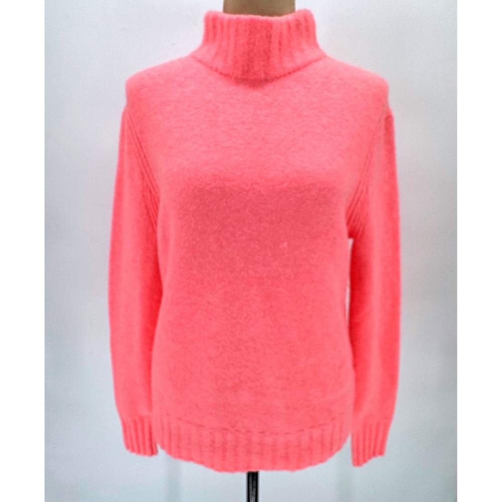 J.Crew Womens‎ Neon Pink Merino Wool Alpaca Blend Turtleneck Sweater J6366 M